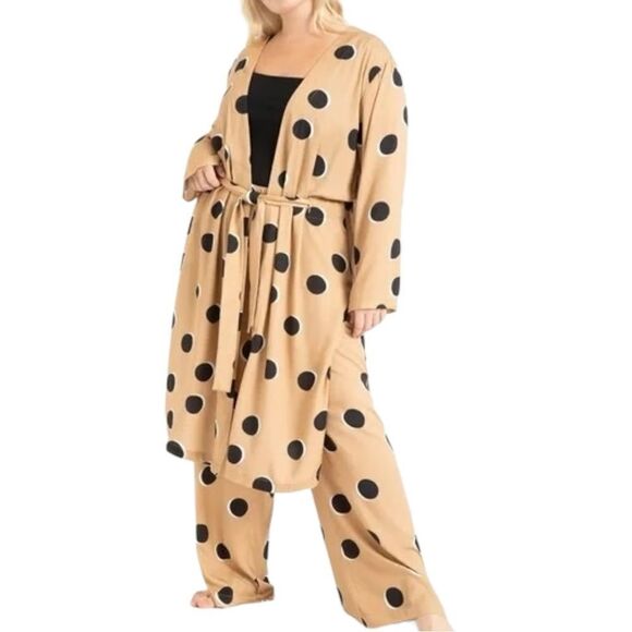 NWT ELOQUII Big Polka Dot Duster Pants Set 14/16 - Picture 1 of 13